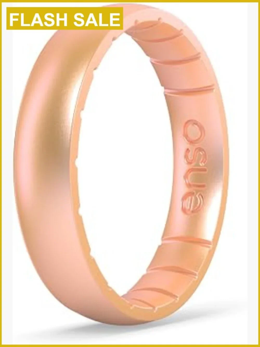 Thin Stackable Silicone Wedding Band Ring - Size 3